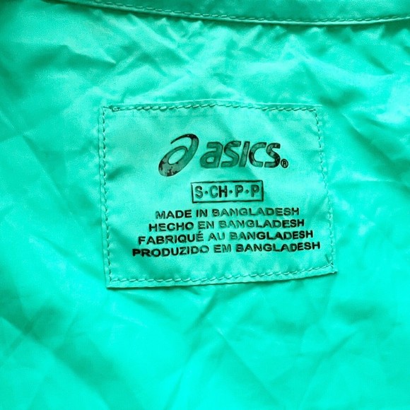 Asics Womens Full Zip Hooded Running Rain Jacket Windbreaker Teal Mint Green, Sm - Picture 11 of 13
